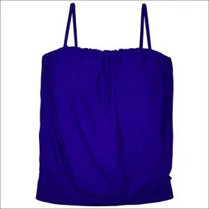 Heat Women’s Blouson Tankini Swimsuit Top Blue S M L