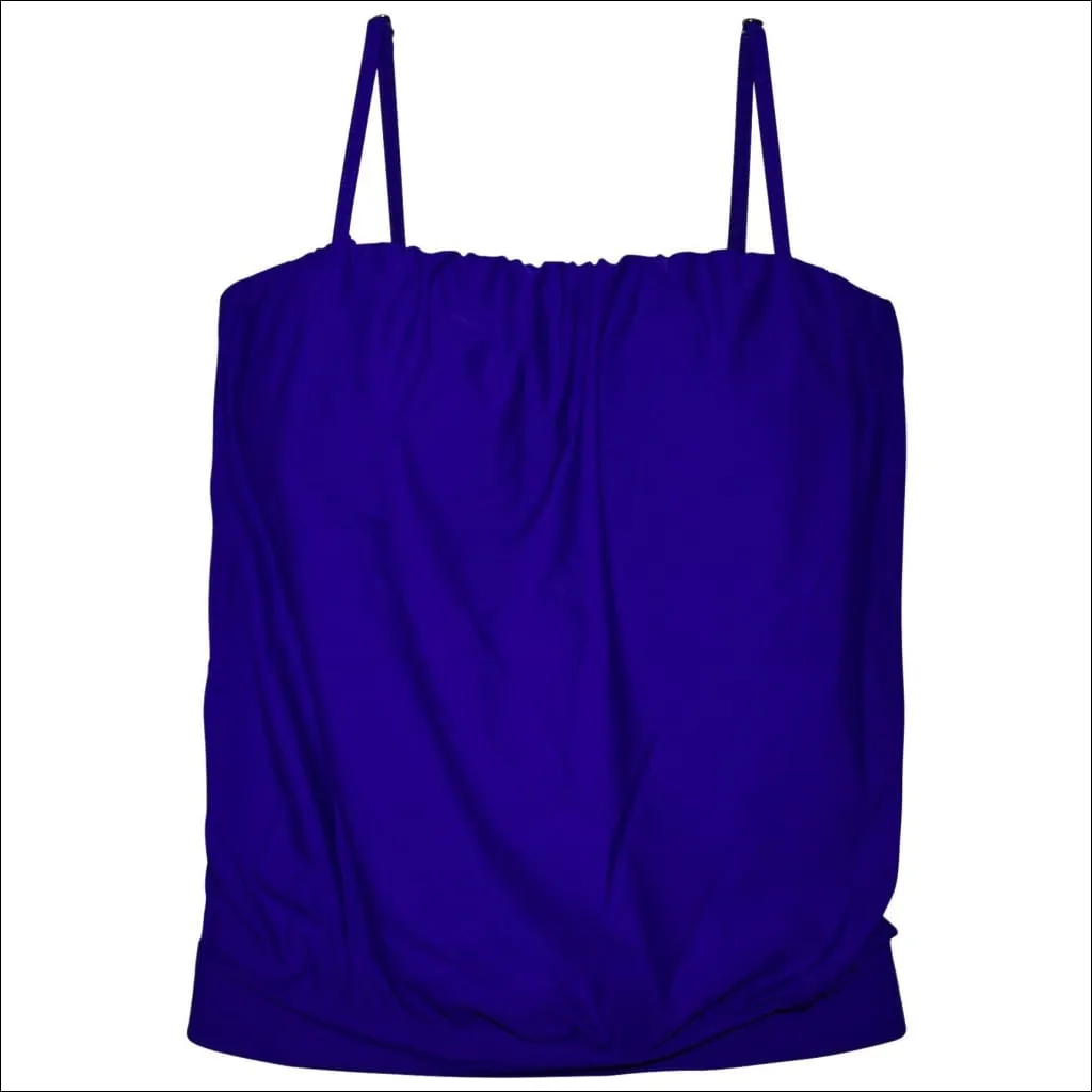 Heat Women’s Blouson Tankini Swimsuit Top Blue S M L