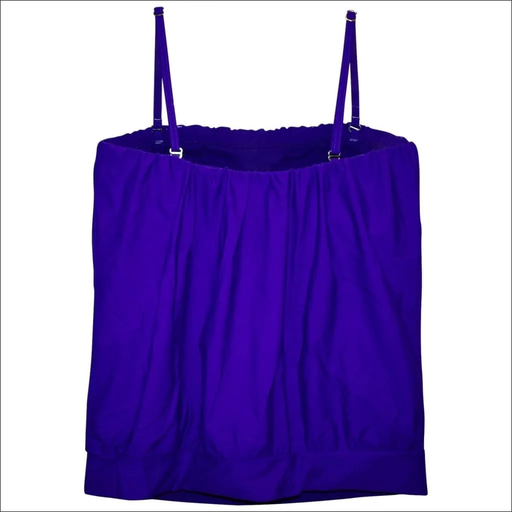 Heat Women’s Blouson Tankini Swimsuit Top Blue S M L