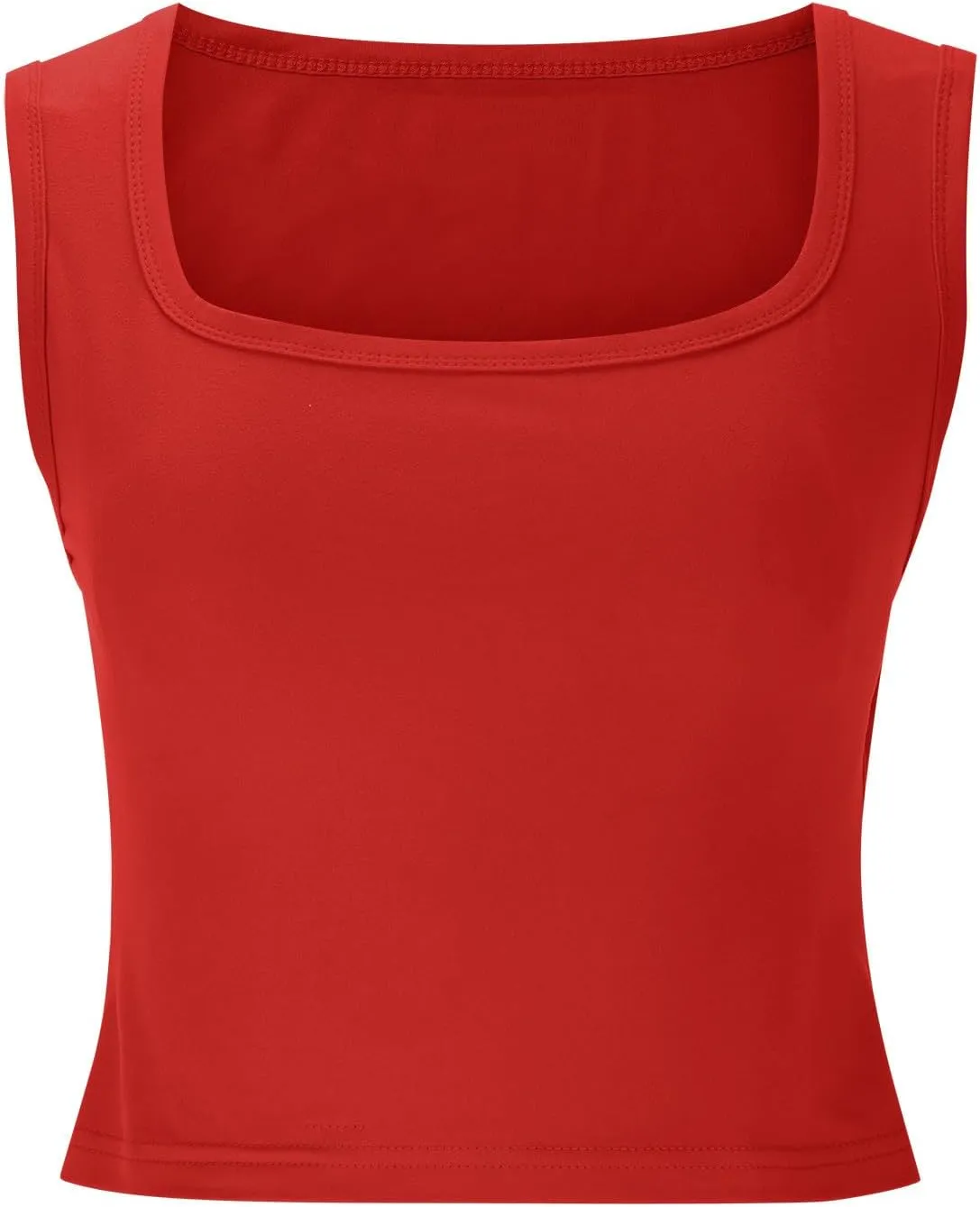 HGps8w Casual Tank Top for Women 2025 Summer Sleeveless Trendy U Neck Slim Fit Basic Solid Baselayer Tee Shirts