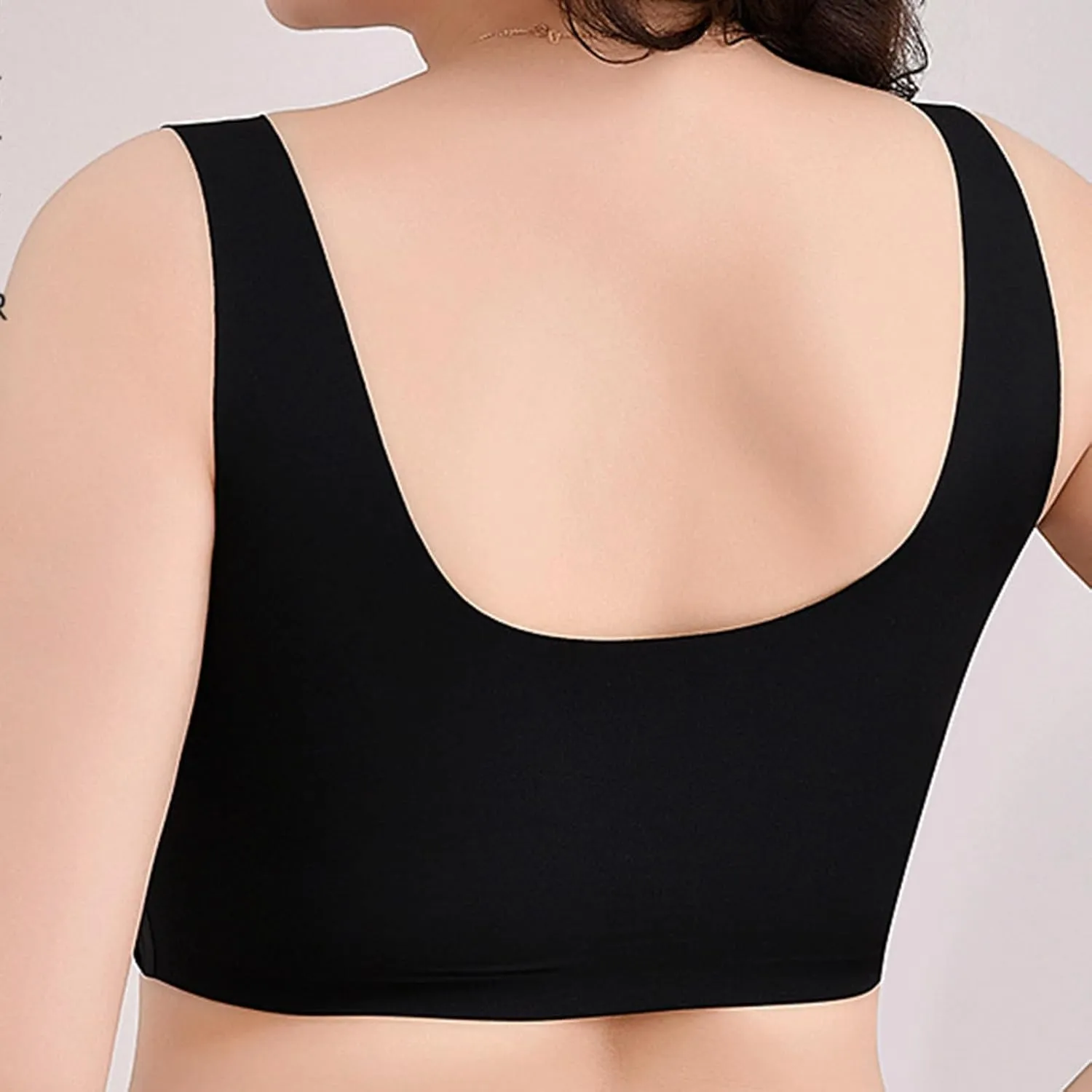 HGps8w Front Closure Lace Bras for Women Wireless Comfort Everyday Bra Adjustable No Underwire Convenient Padded Bralettes
