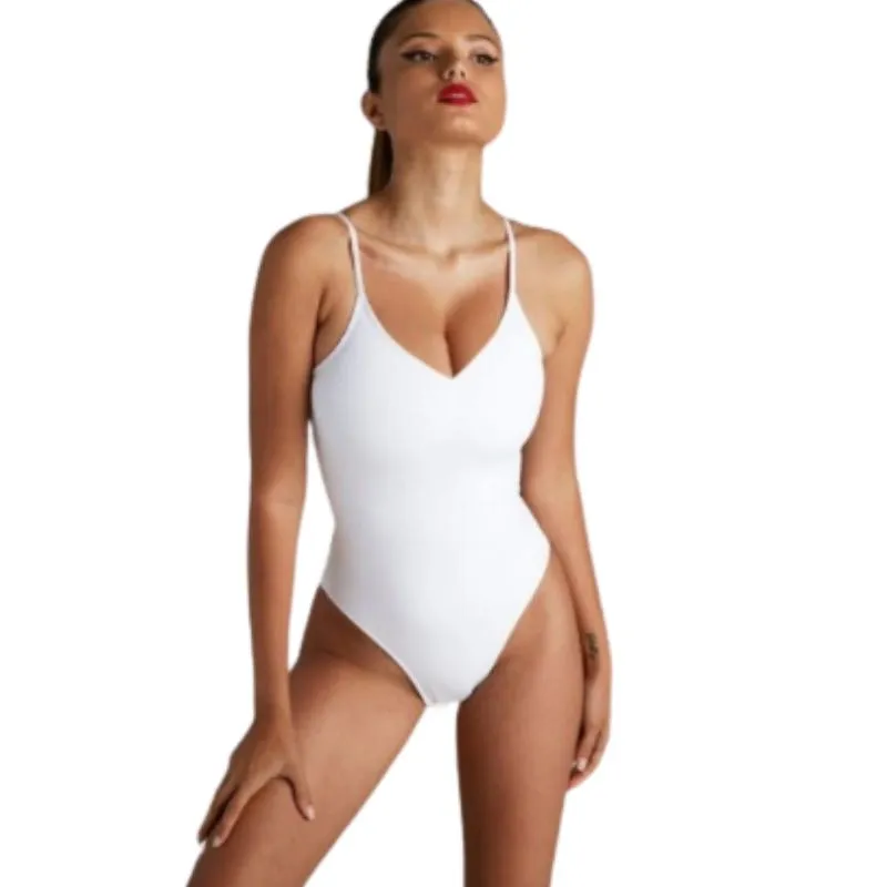 High Cut One-piece Solid Color Swimsuit