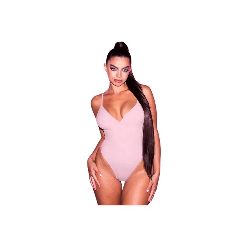 High Cut One-piece Solid Color Swimsuit