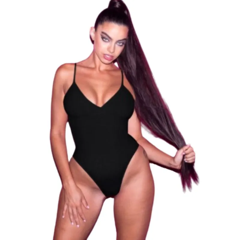 High Cut One-piece Solid Color Swimsuit
