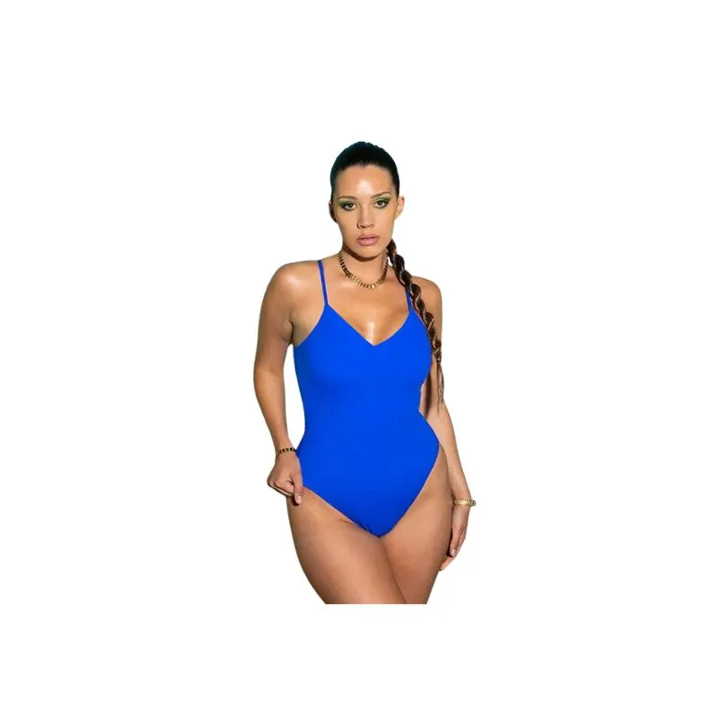 High Cut One-piece Solid Color Swimsuit