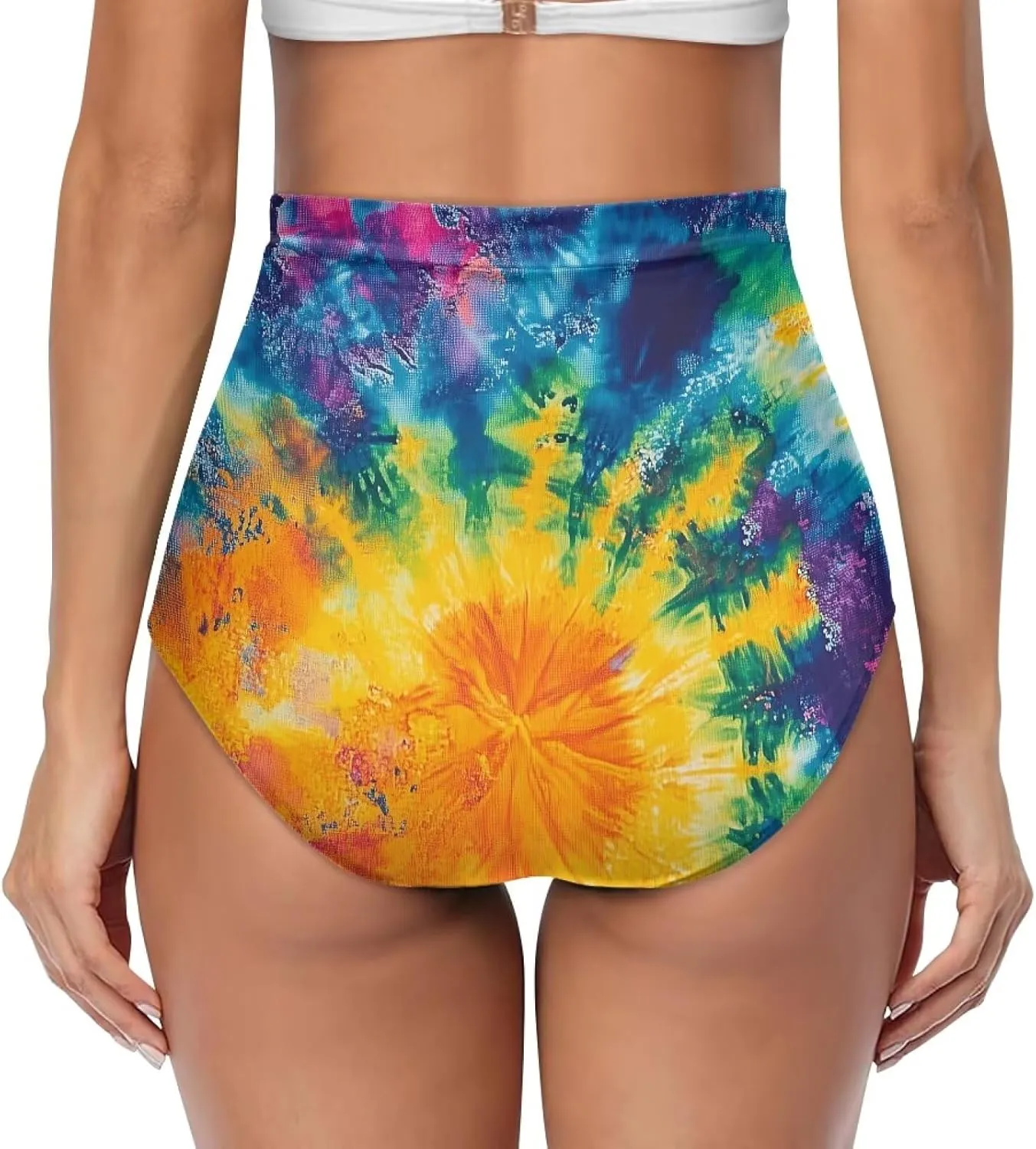 High Waist Bikini Bottom Tummy Control Swim Bottom Beach Ruched Tankini Briefs for Summer Holiday Plus Size