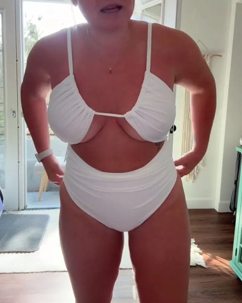 High Waist Triangle Bra One-Piece Swimsuit