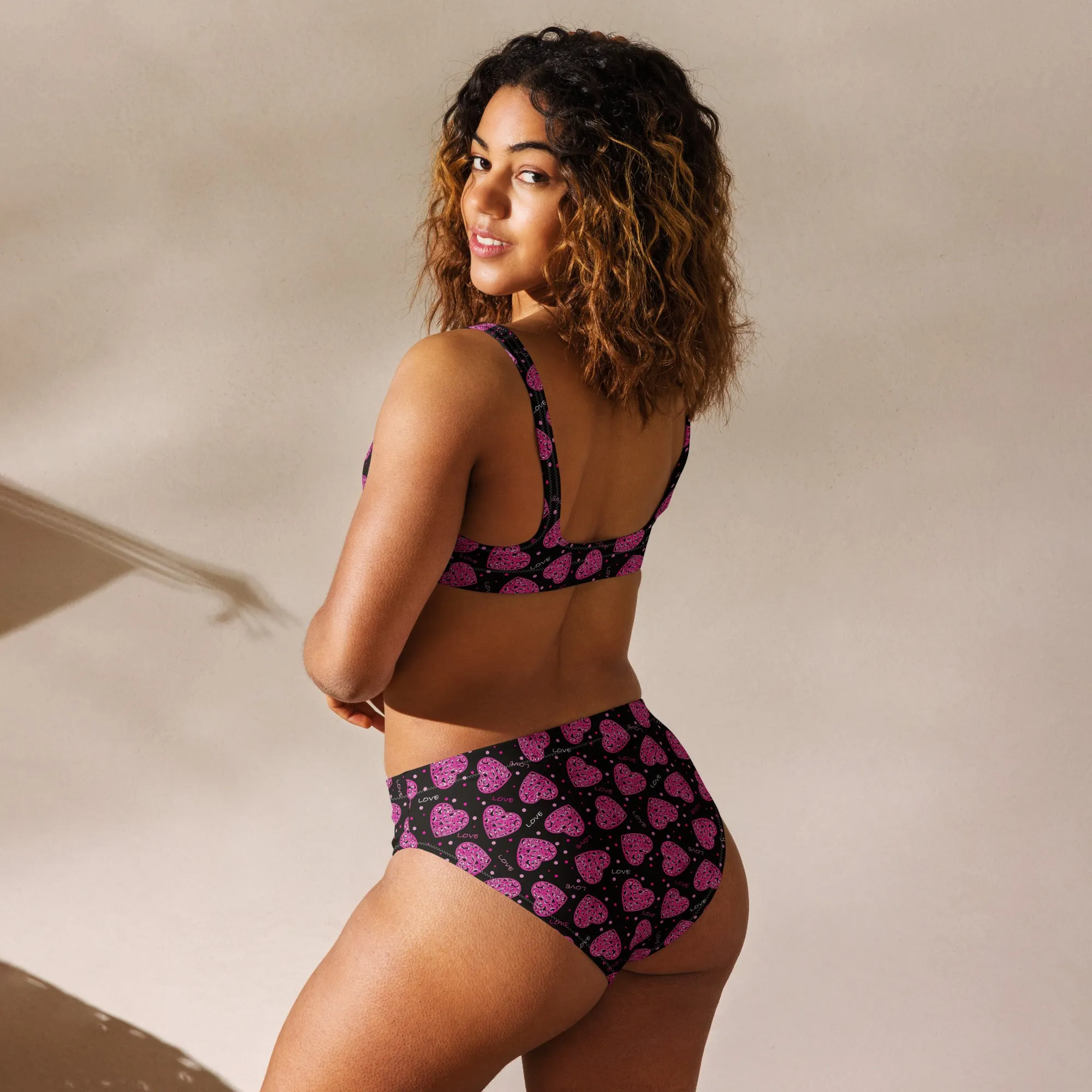High Waisted Bikini Womens (Glamourange Luxury Bikini High Waisted - 005 Patterns Model)