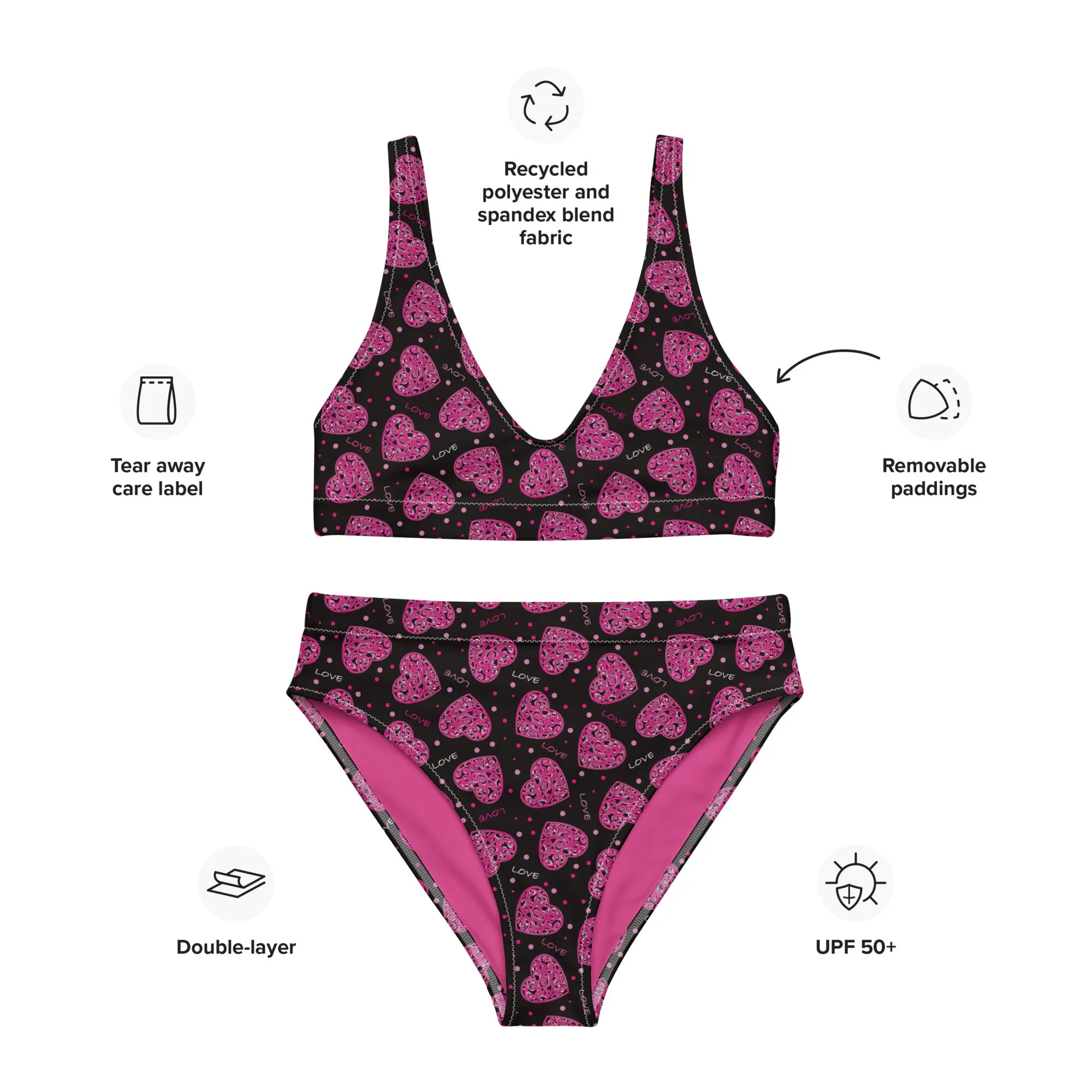 High Waisted Bikini Womens (Glamourange Luxury Bikini High Waisted - 005 Patterns Model)