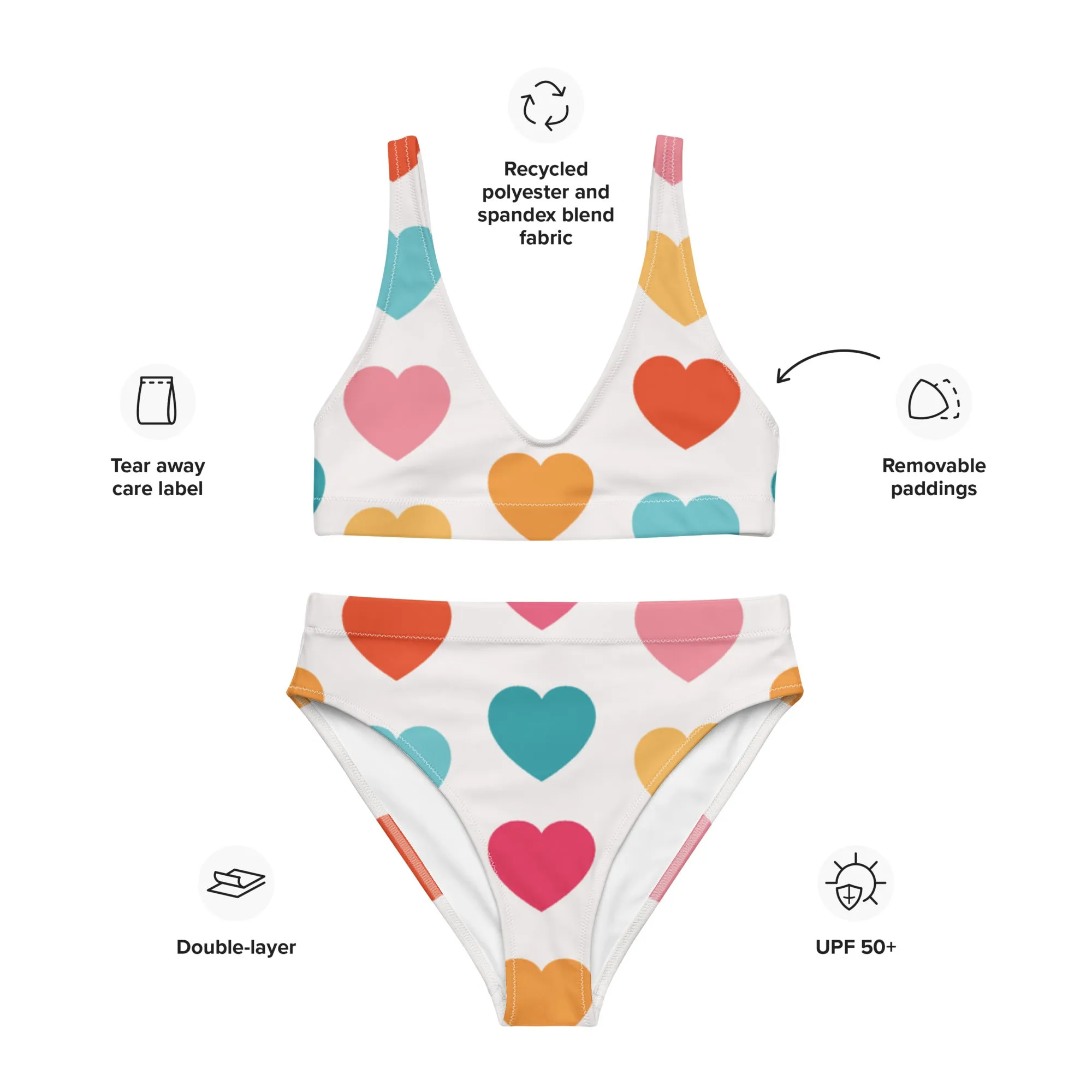 High Waisted Bikini Womens (Glamourange Luxury Bikini High Waisted - 0056 Patterns Model)