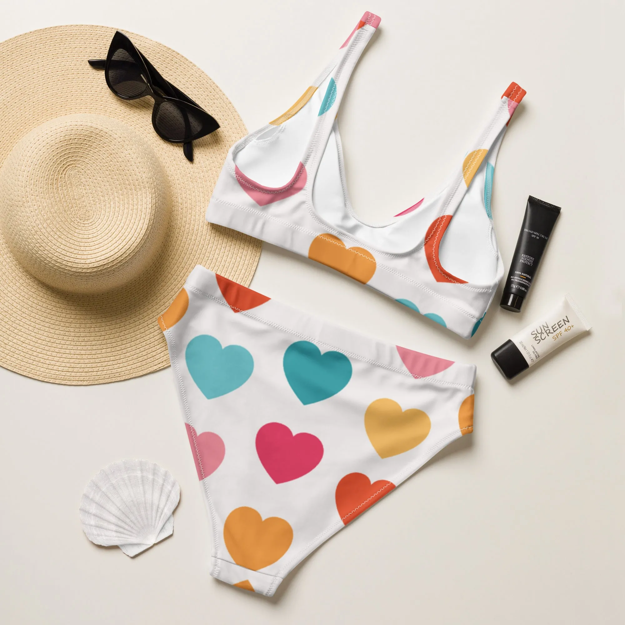 High Waisted Bikini Womens (Glamourange Luxury Bikini High Waisted - 0056 Patterns Model)