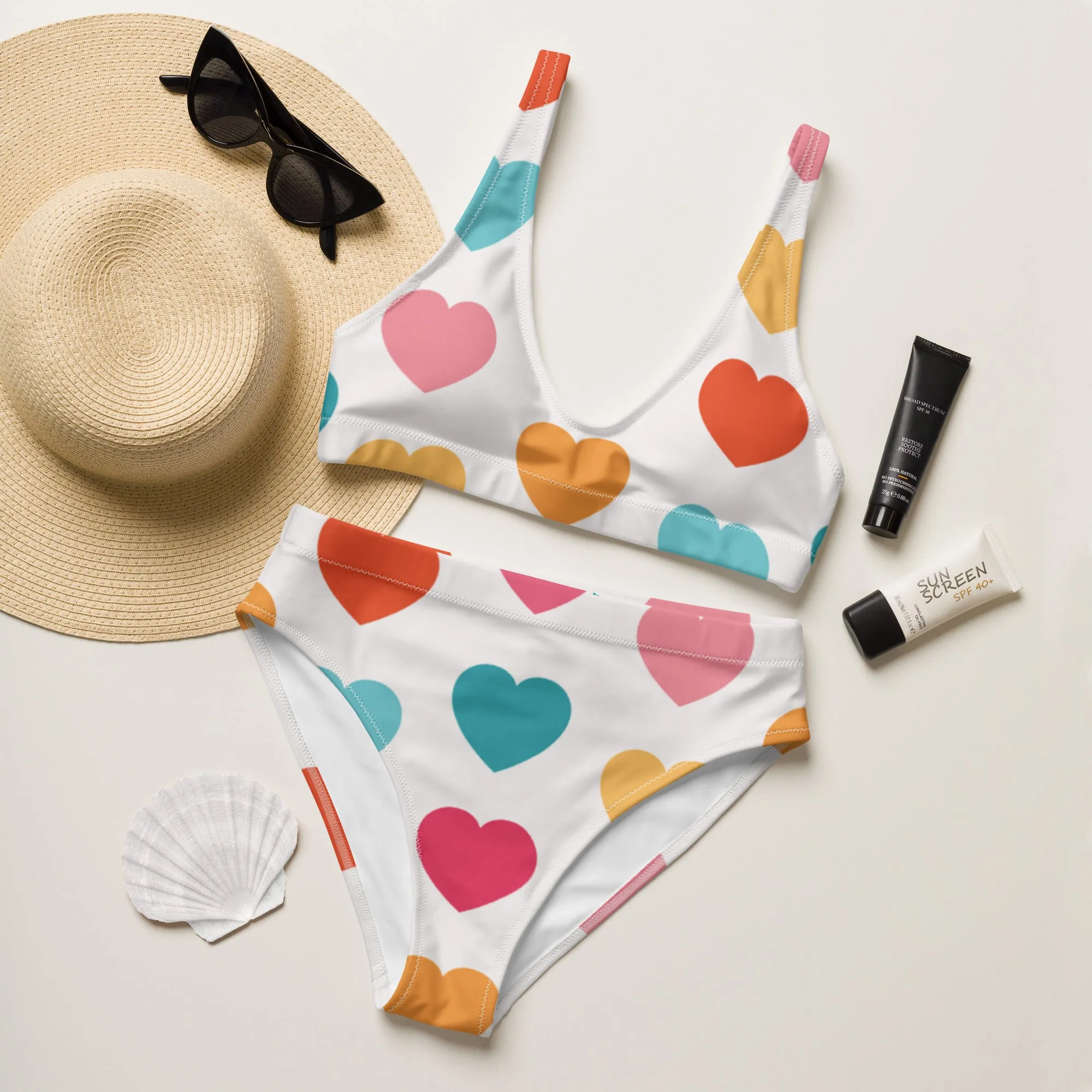 High Waisted Bikini Womens (Glamourange Luxury Bikini High Waisted - 0056 Patterns Model)