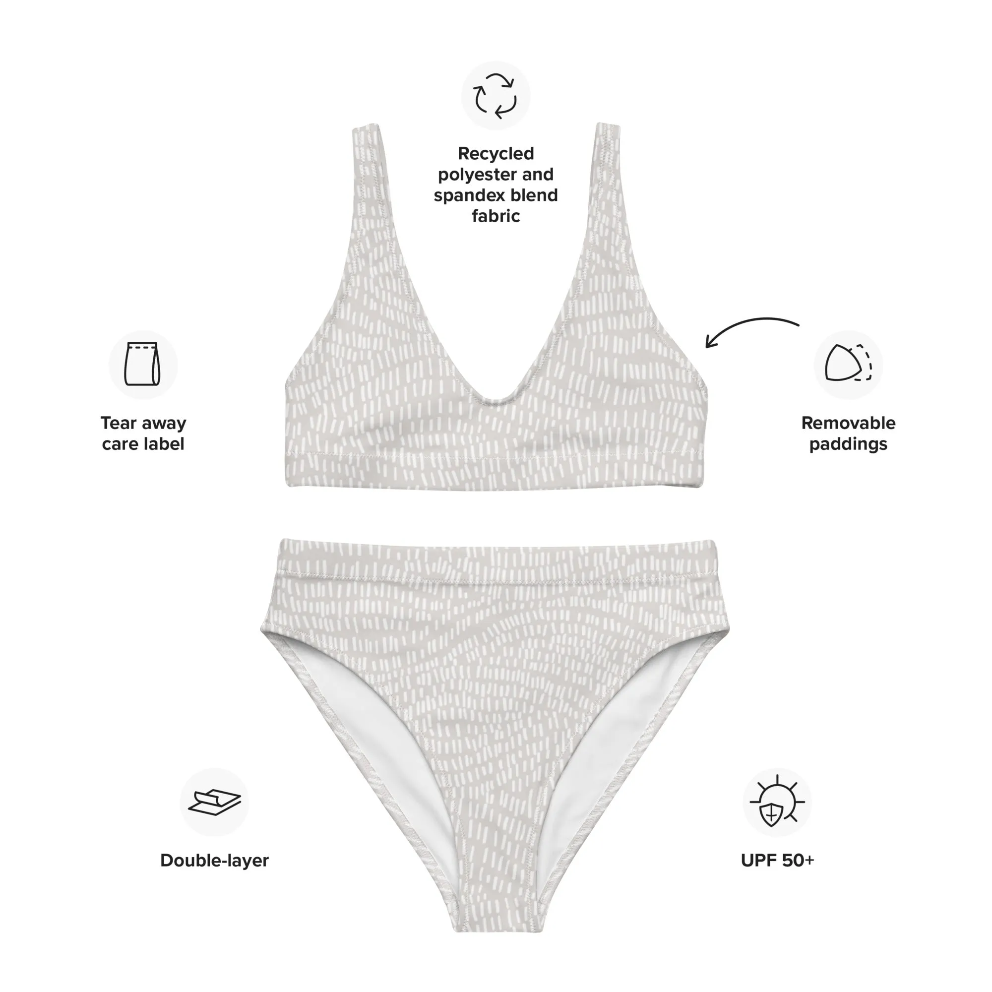 High Waisted Bikini Womens (Glamourange Luxury Bikini High Waisted - 0086 Patterns Model)