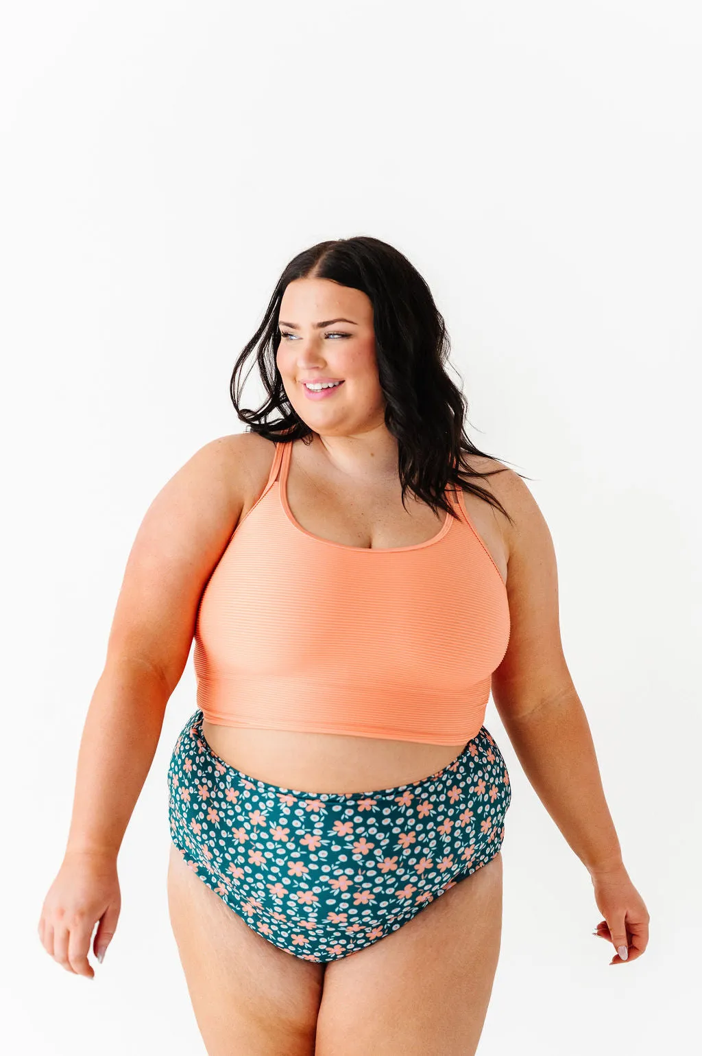High Waisted Bottoms in Midnight Daisy