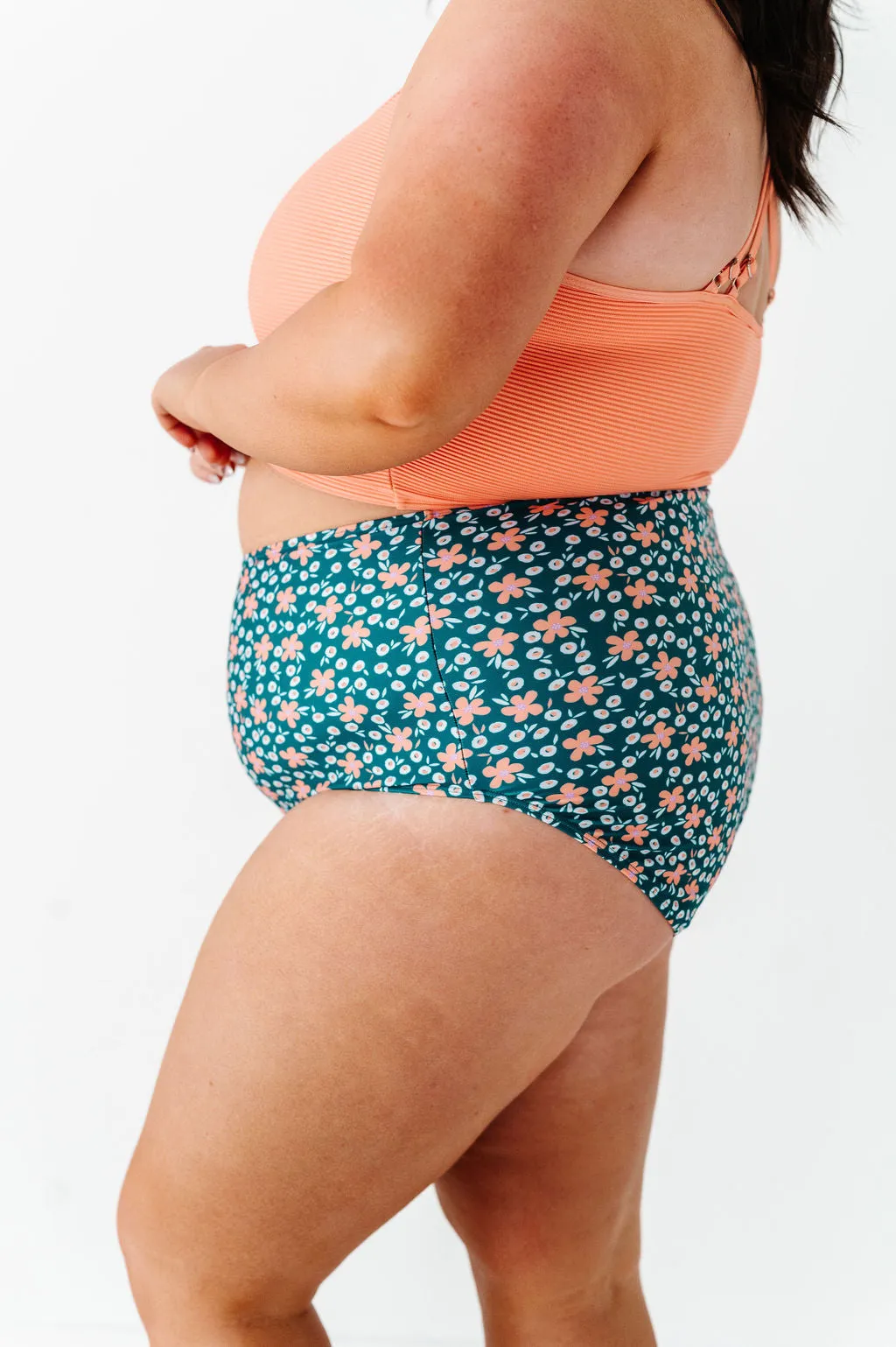High Waisted Bottoms in Midnight Daisy