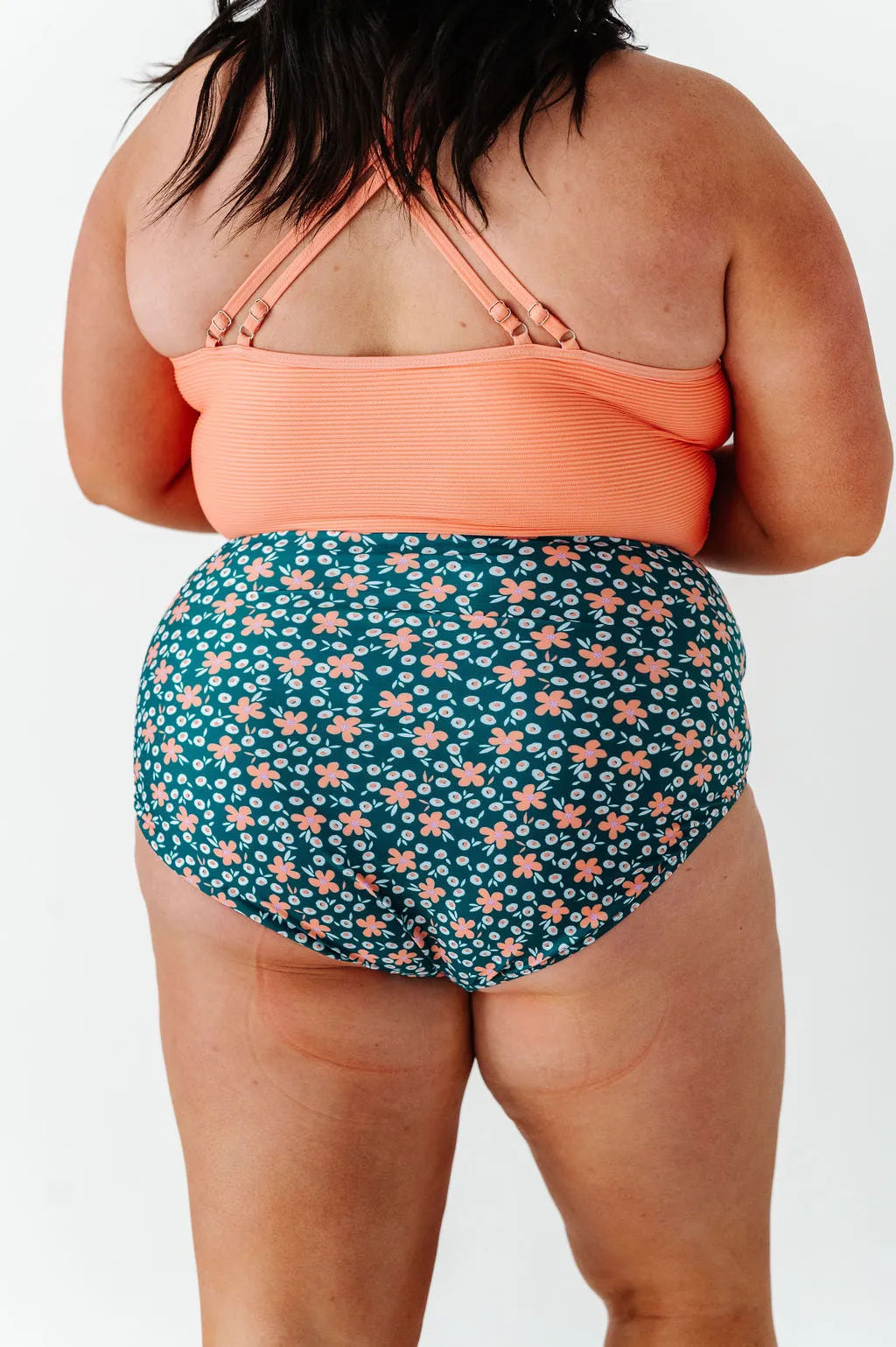 High Waisted Bottoms in Midnight Daisy