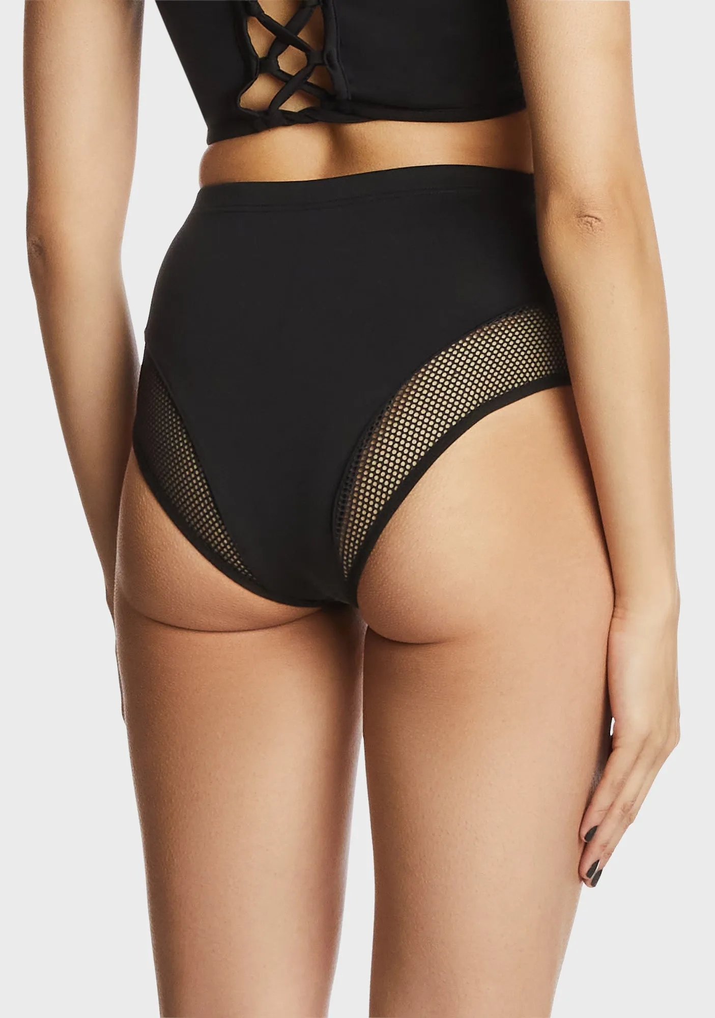 High Waisted Fishnet Bikini Bottoms