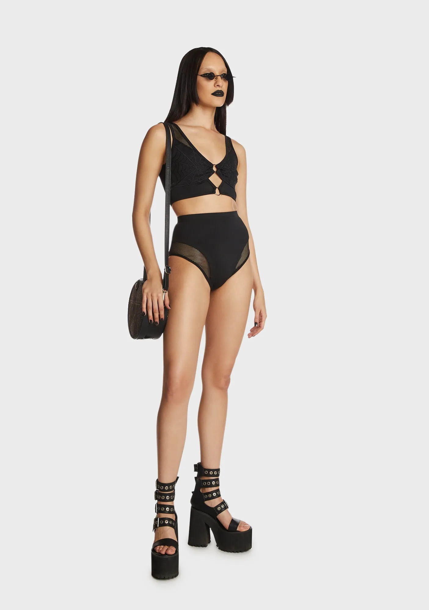 High Waisted Fishnet Bikini Bottoms