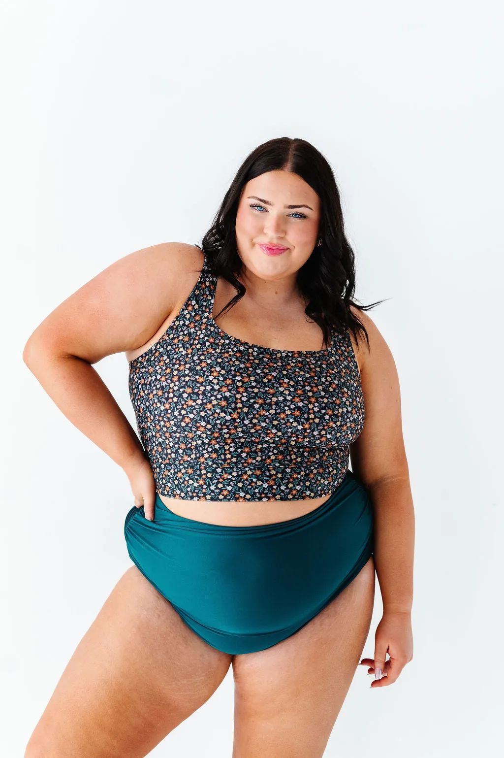 High Waisted Ruched Bottoms in Laguna