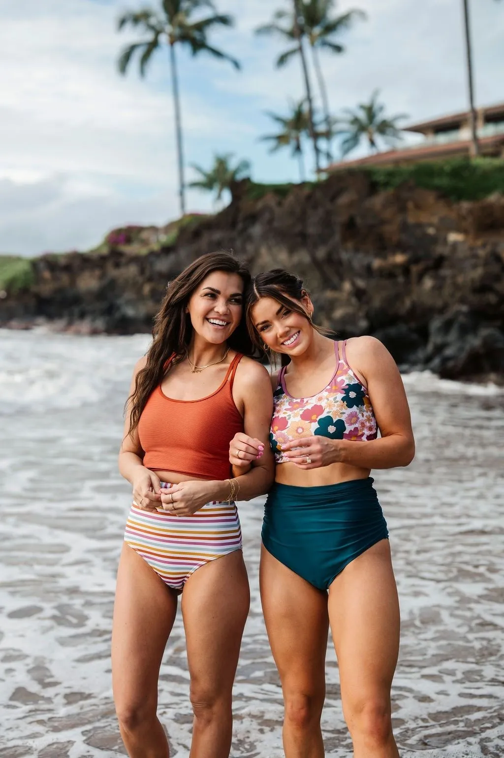 High Waisted Ruched Bottoms in Laguna