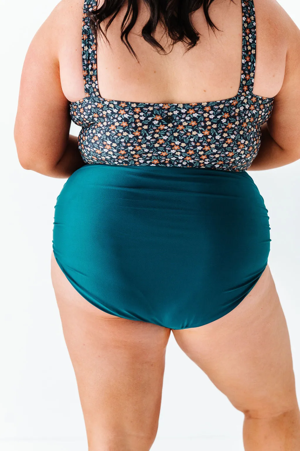 High Waisted Ruched Bottoms in Laguna