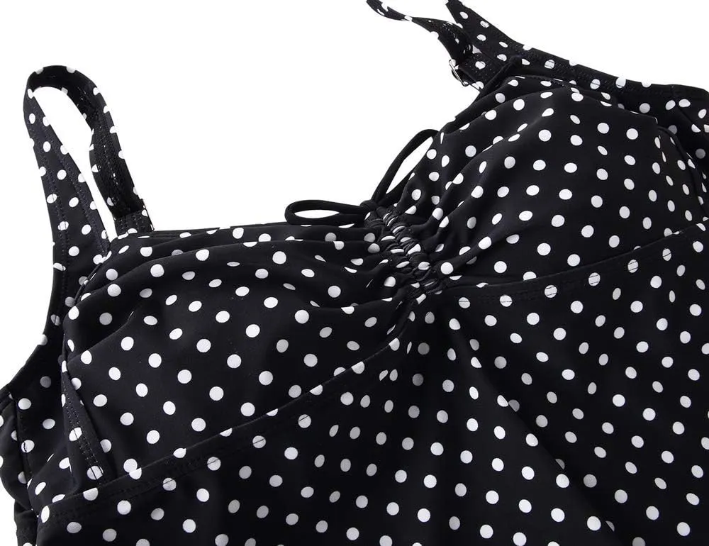 Hilor Women's Plus Size Tankini Swimsuit Flowy Two Piece Bathing Suits Loose Fitting Tankini Swimwear with Shorts
