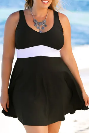 Hit Color Classic Tankini Swimdress