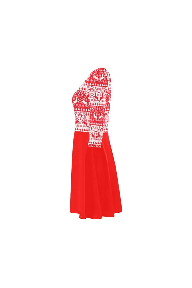 Holiday Haven 3/4 Sleeve Swing/Sundress
