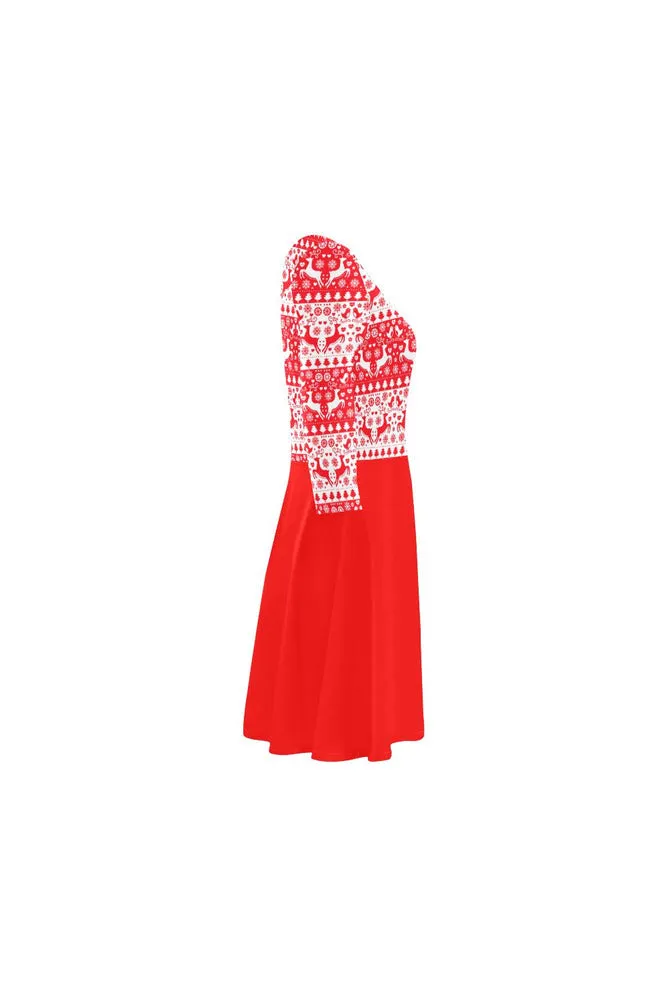 Holiday Haven 3/4 Sleeve Swing/Sundress