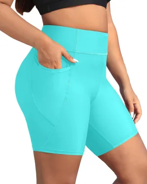Holipick Women Plus Size Swim Shorts High Waisted Swim Bottoms with Pockets Tummy Control Boy Shorts