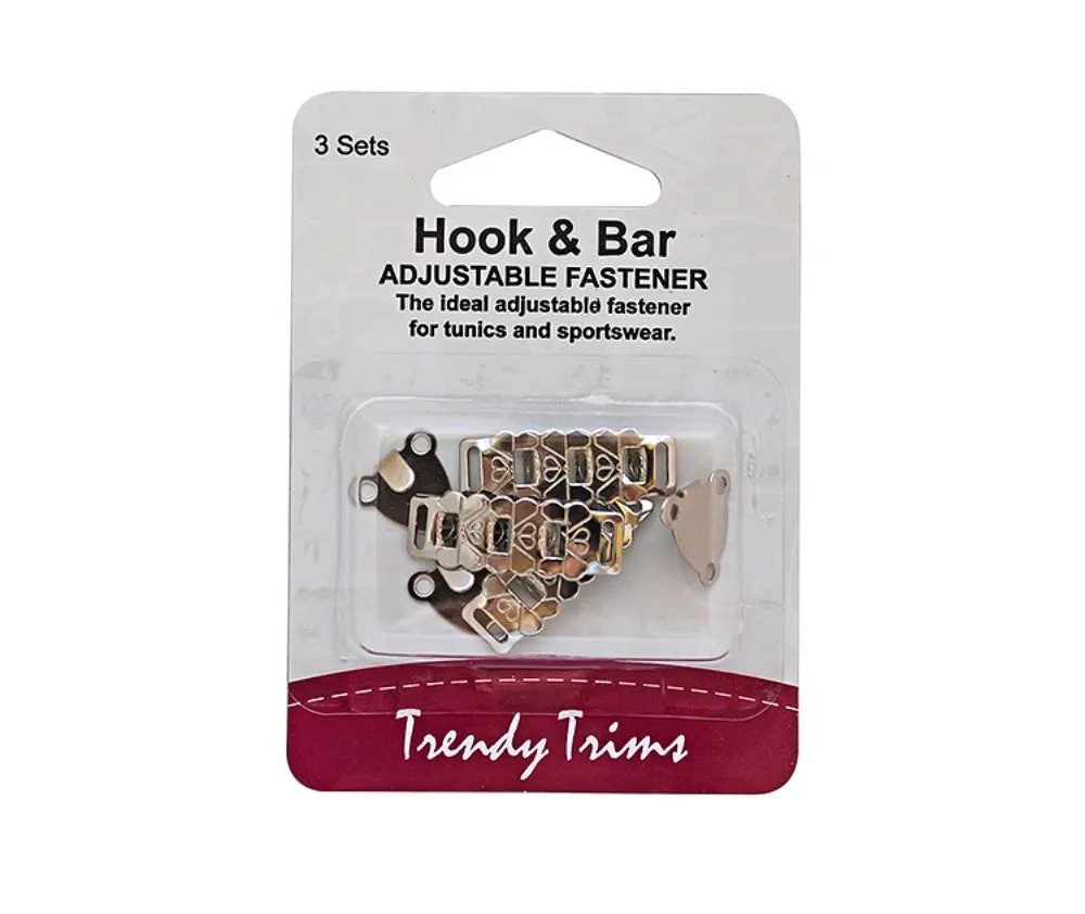 Hook and Bar Adjustable Fastener - Trendy Trims