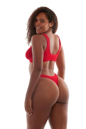 Ibiza Thong One Size Bikini BOTTOM ONLY (Red)