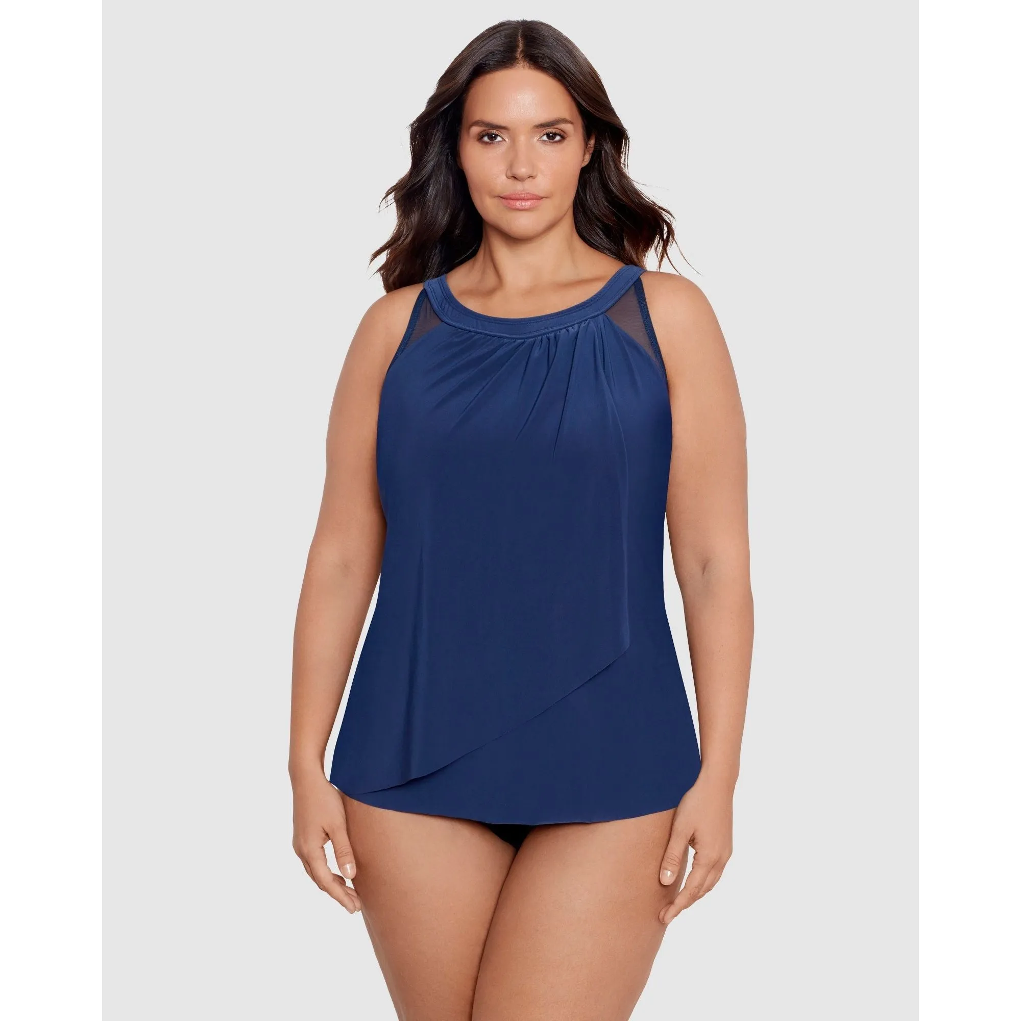 Illusionists Ursula High Neck Underwired Plus Size Tankini Top