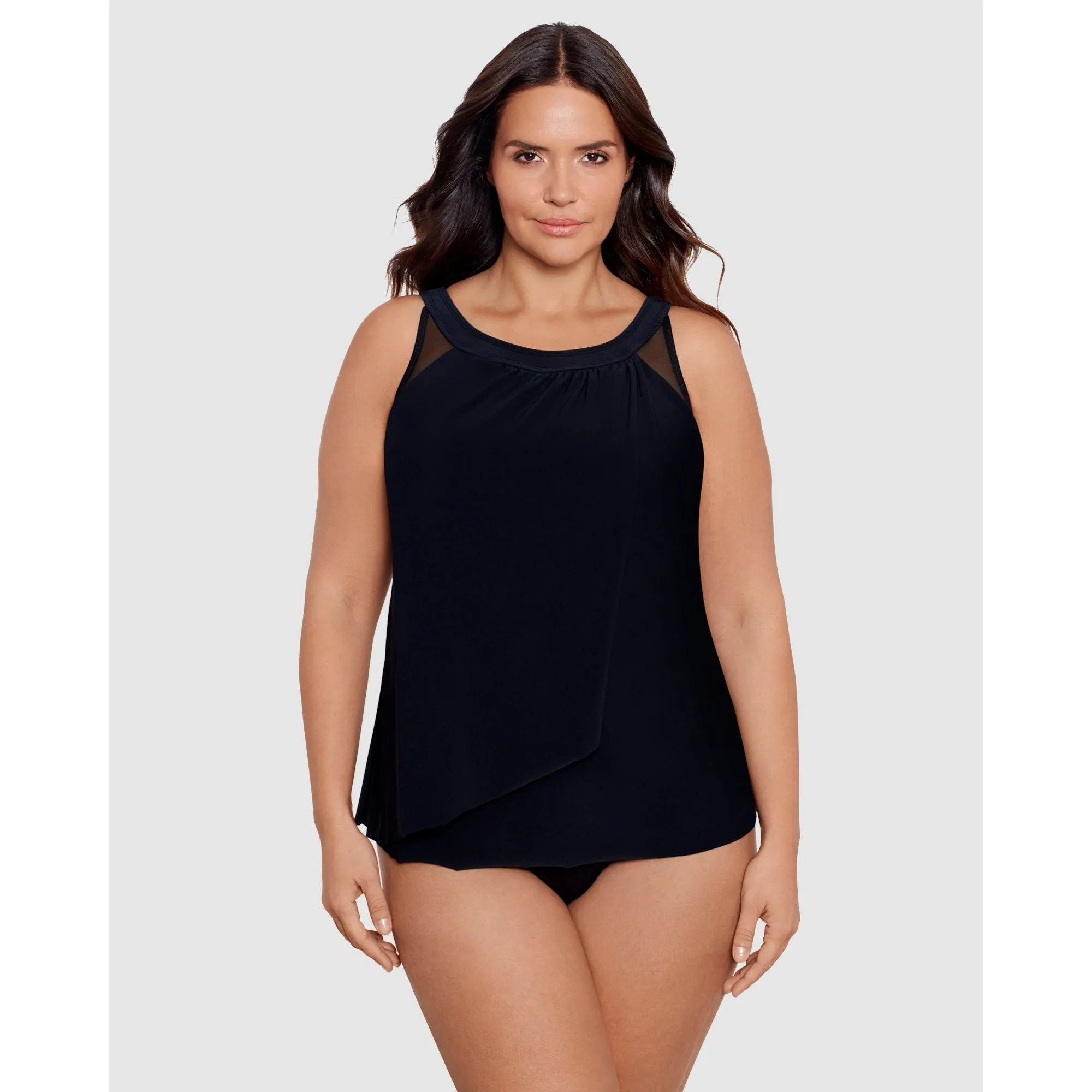 Illusionists Ursula High Neck Underwired Plus Size Tankini Top