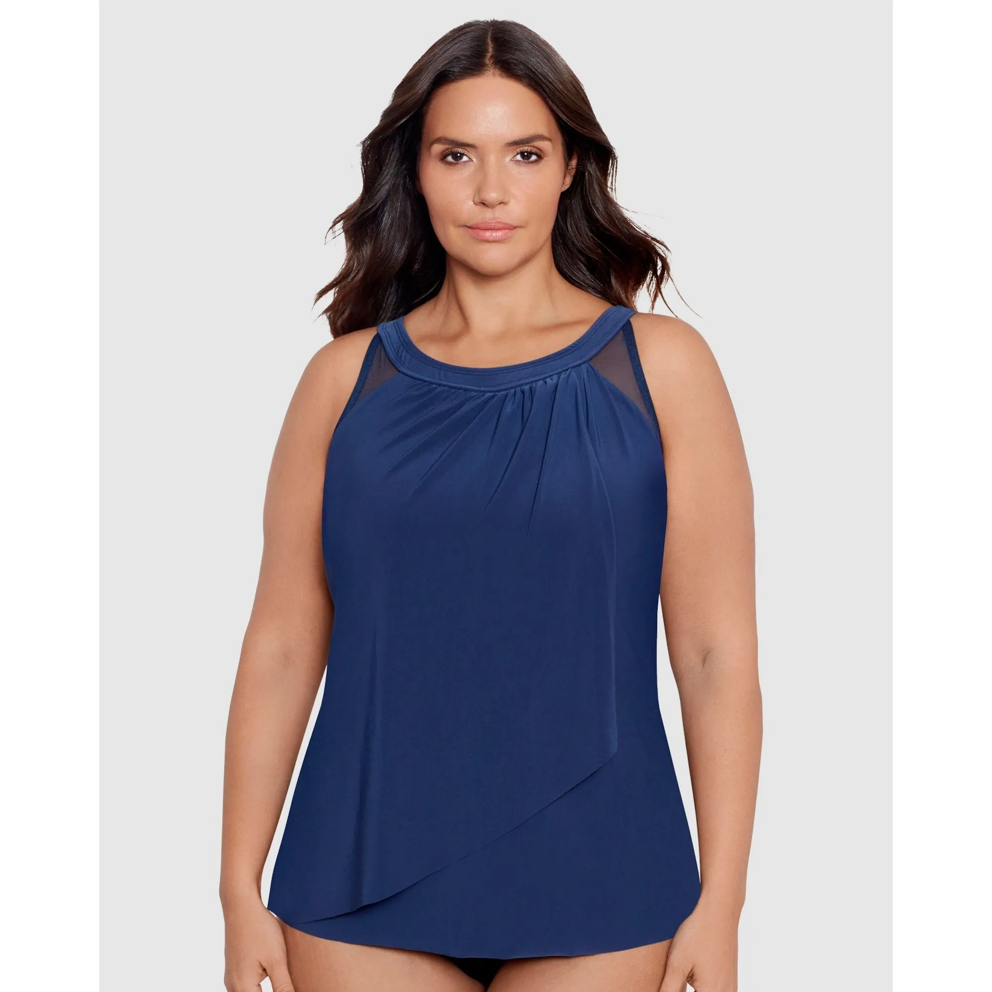 Illusionists Ursula High Neck Underwired Plus Size Tankini Top