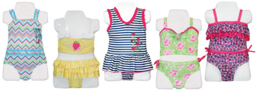 infant girl's fashion one-piece, two-piece, & tankini swimsuits - sizes 12m-24m Case of 48