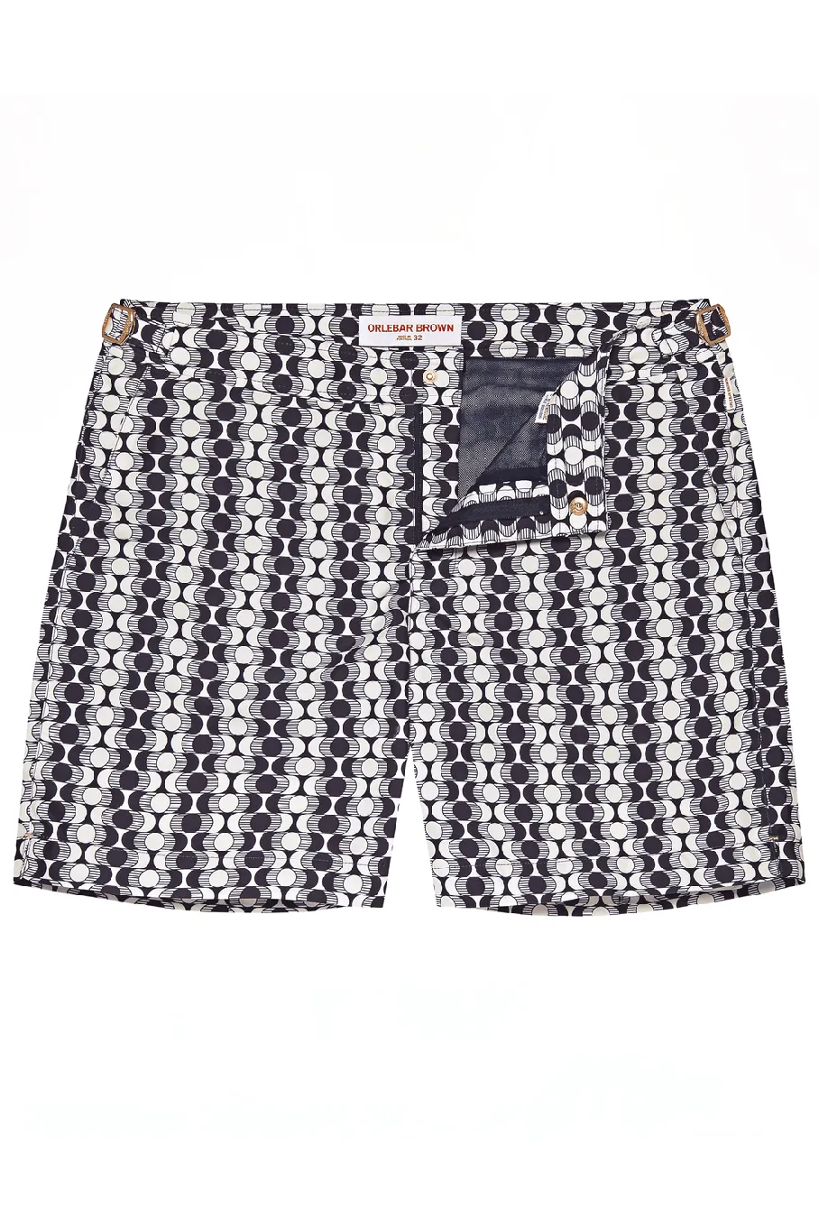 Ink and White Sand Mid-Length Swim Bulldog X Shorts