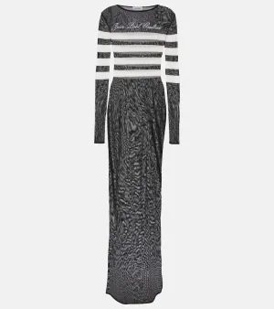 Jean Paul Gaultier Marini√É¬®re striped mesh maxi dress