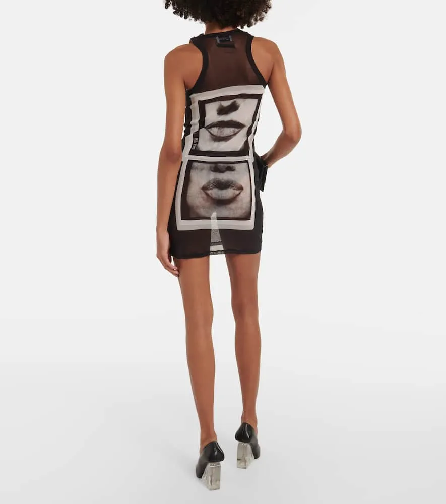 Jean Paul Gaultier Printed mesh tank top