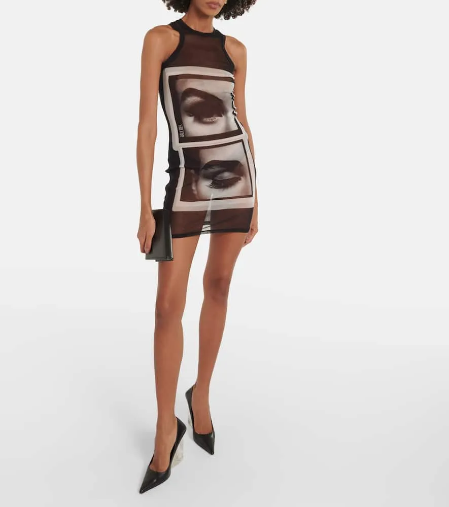 Jean Paul Gaultier Printed mesh tank top