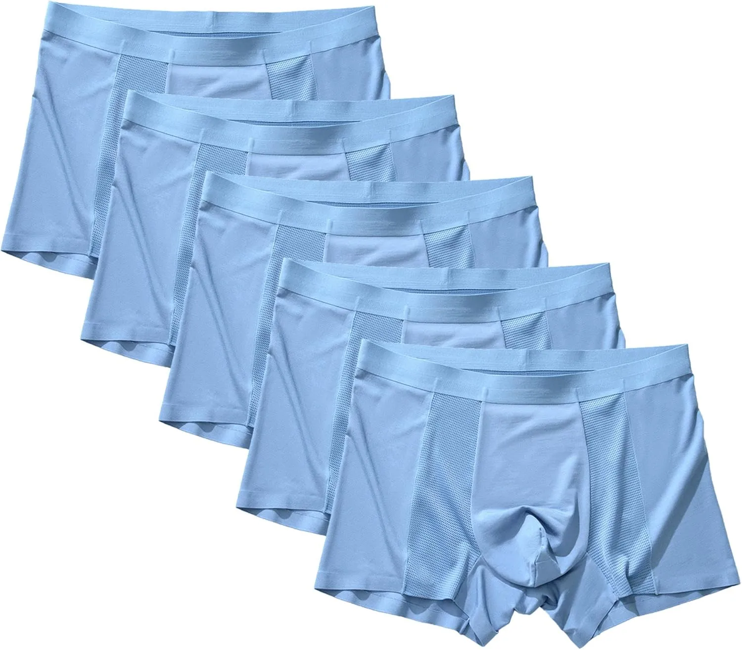 JEShifangjiusu Men'S Underwear Boxer Briefs Moisture-Wicking Mesh Underwear Breathable Ice Silk Athletic Sports Boxer Briefs