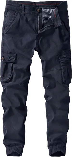 JEsilunmaMY Men's Cotton Cargo Pants Multi-Pocket Military Army Athletic Jogger Pants Slim Slacks Outdoor Lounge Sweatpants