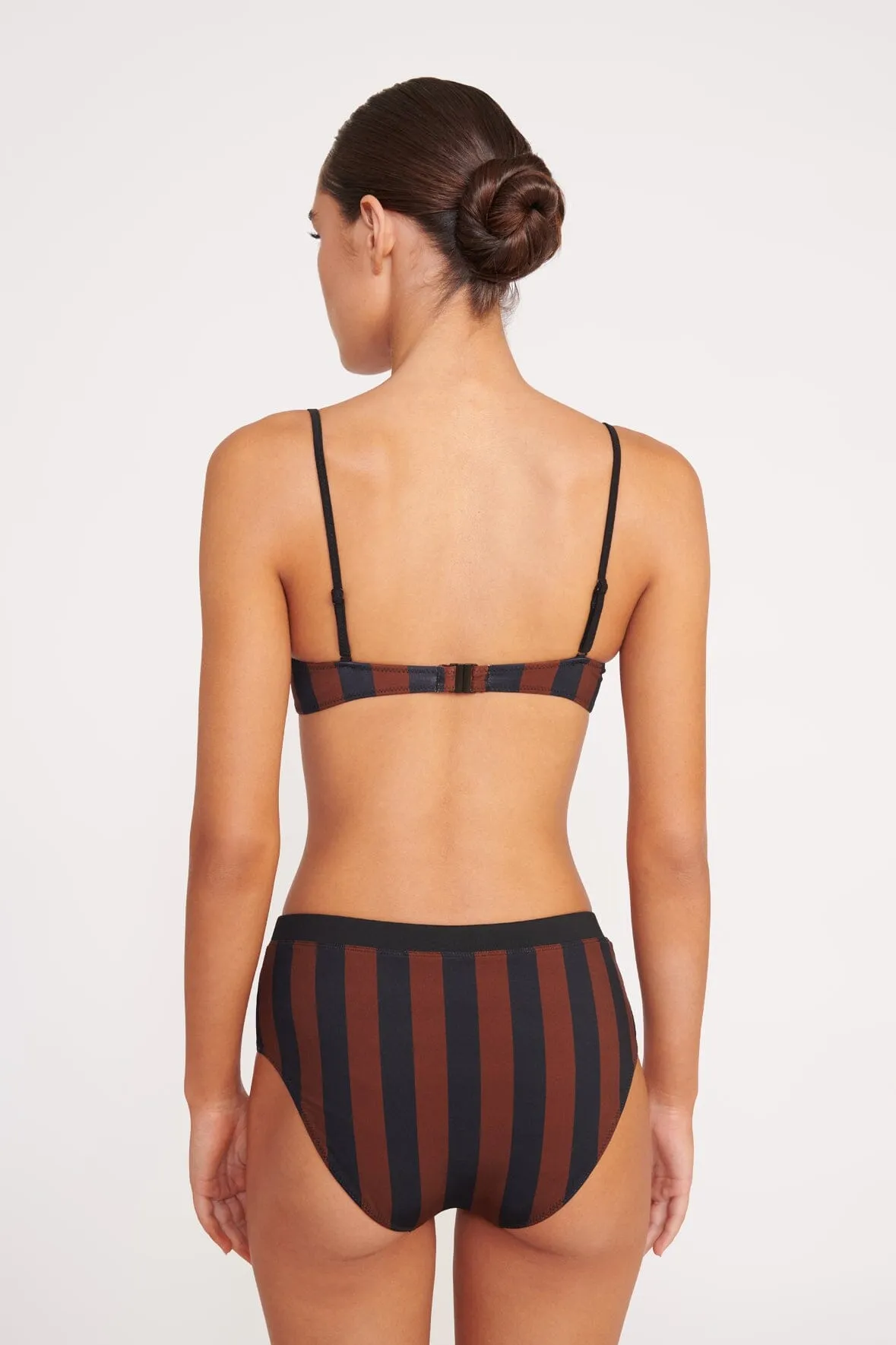 JO BALCONETTE BIKINI TOP | BLACK TAN SEASHORE STRIPE