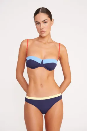 JO BALCONETTE BIKINI TOP | NAVY COLORBLOCK