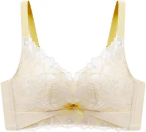JOAU Seamless Wireless Push Up Floral Lace Bras for Women Comfort Full-Coverage Breathable T-Shirt Bra Everyday Bralettes