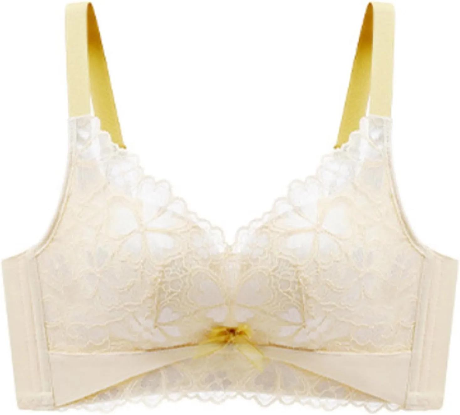JOAU Seamless Wireless Push Up Floral Lace Bras for Women Comfort Full-Coverage Breathable T-Shirt Bra Everyday Bralettes