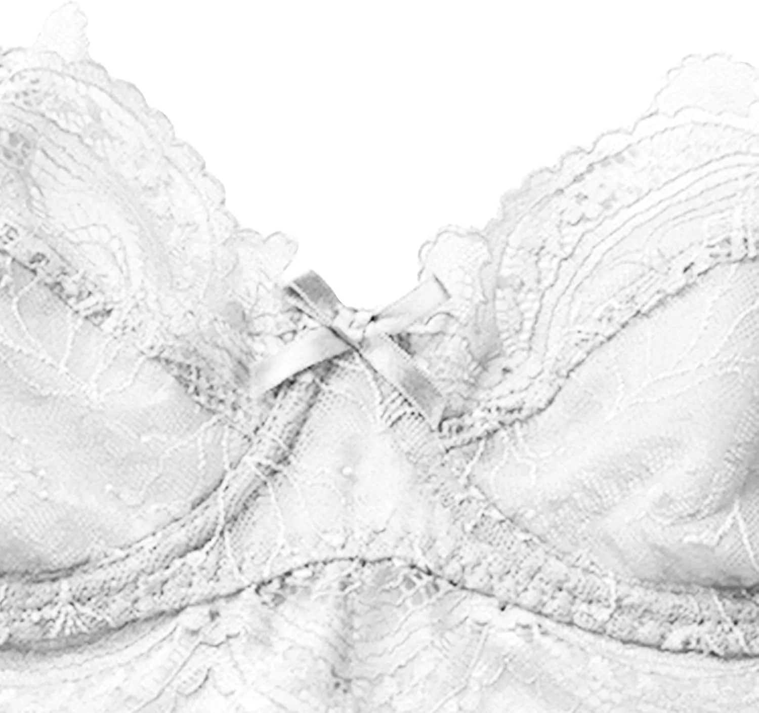 JOAU Sexy Floral Lace Bra for Women Comfort Full-Coverage Adjustable Straps Everyday Bras Mesh See Through Push Up Bralette