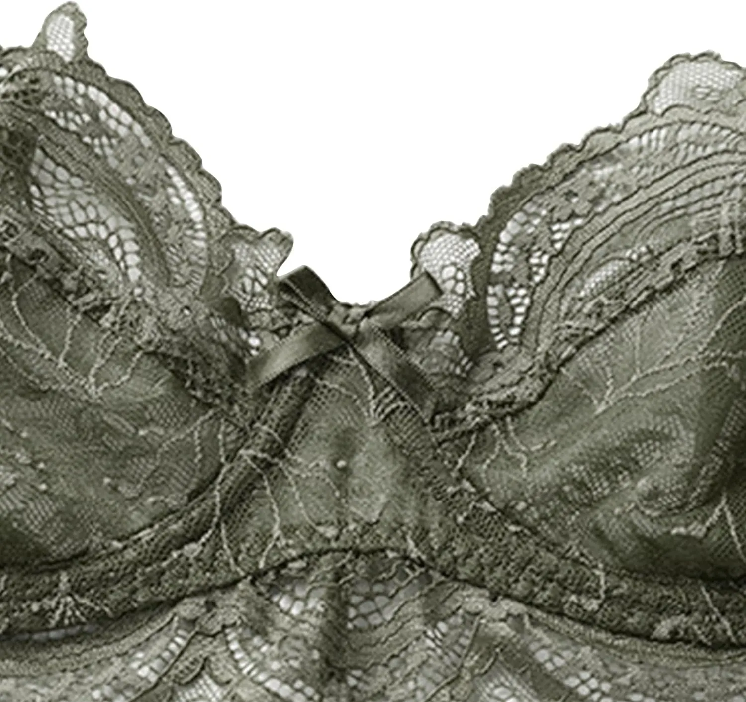 JOAU Sexy Floral Lace Bra for Women Comfort Full-Coverage Adjustable Straps Everyday Bras Mesh See Through Push Up Bralette