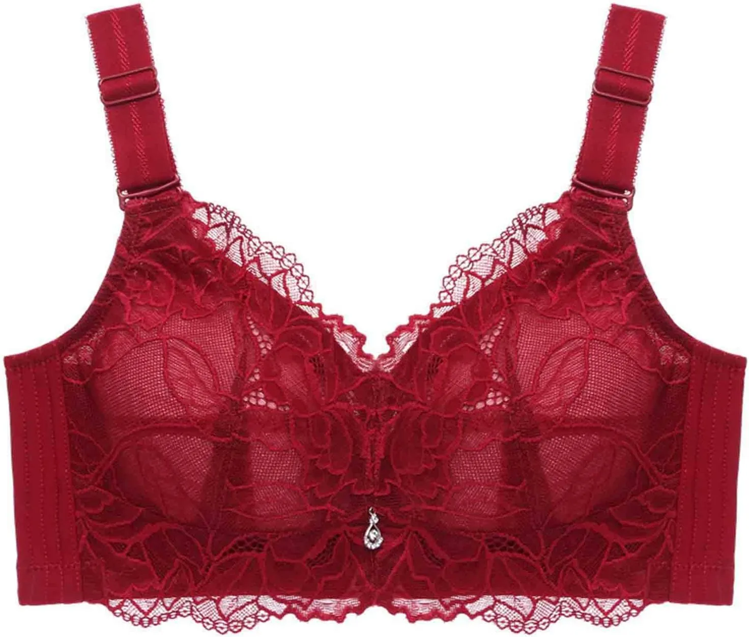 JOAU Womens Floral Lace Wireless Push Up Bra Soft Support Seamless Comfortable Wire Free Bralette Adjustable Full-Cover Bras