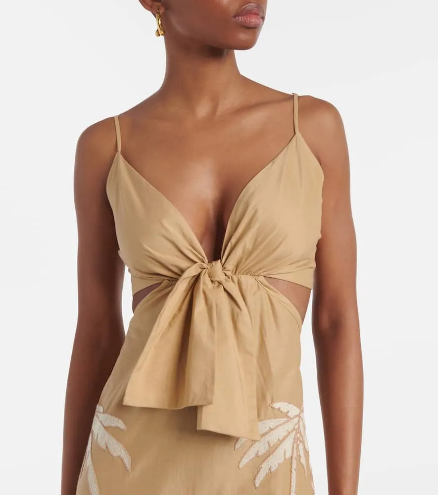 Johanna Ortiz Sea Swirl tie-detail cutout midi dress